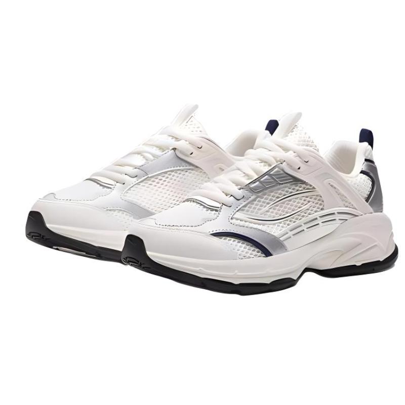 Anta Millennium Glacier Slip Resistant Low Top Casual Shoes Women's White Silver Sneakers 922428813-1