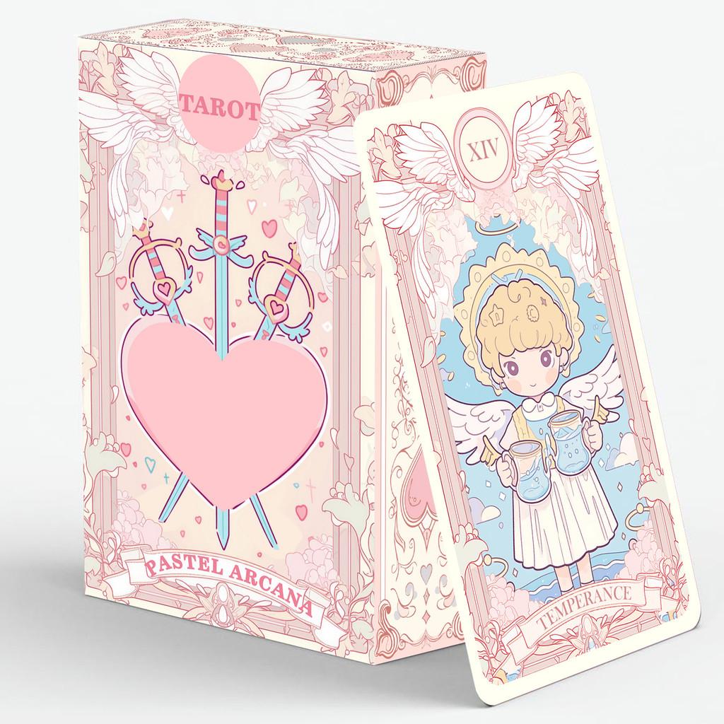 Zartrosa Tarotkarten-Set mit 78 Karten und Anleitung für Sammler und Enthusiasten
