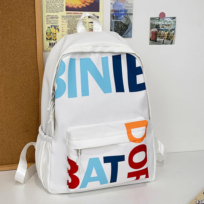 Студенческий школьный рюкзак с буквенным принтом — фото 10