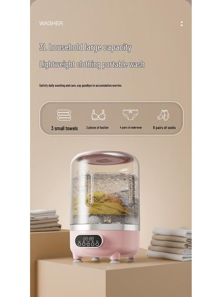 Portable Mini Wireless Washing Machine for Travel and Dorms