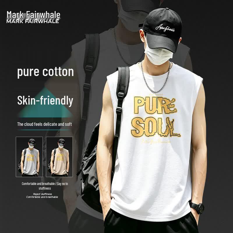 Mark Fairwhale Men s Pure Cotton Sleeveless T-Shirt M