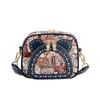 BEIBAOBAO New Canvas Embroidered Small Square Bag Cute Cartoon Small Bear One Shoulder Bags Fashionable Exquisite Design Rivet Women's Messenger Bag