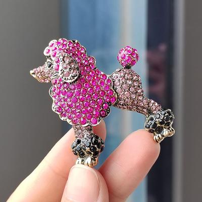Vintage Strass Hund Brosche Mode Anzug Cartoon Tier Zubehör Pin Bankett Geschenk Corsage