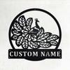 Metal Wall Art Peacock Design Personalized Name Sign Home Decor Indoor Outdoor Gift