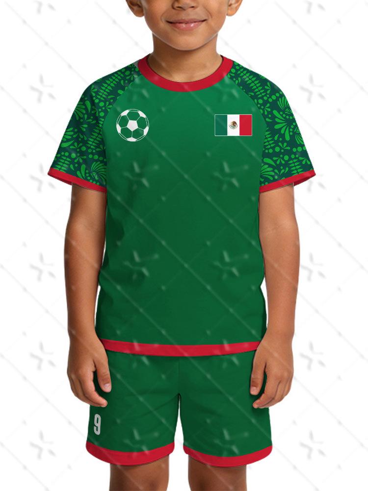 2026 World Cup Mexico Fan Football Jersey & Raglan Sleeve Shorts Set for Men, Women, and Families