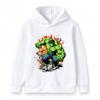 Kids Unisex Pullover Hoodie, Cool Super Hero Green Hulking Print Casual Sweatshirt for Boys Girls, Comfortable Warm Outerwear for Daily Wear