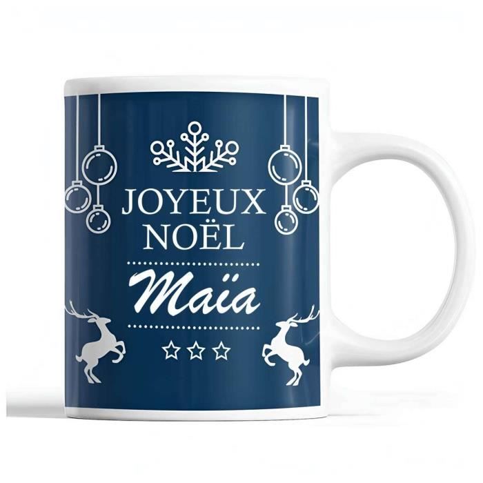Mug - Noël Maïa Bleu - Céramique - Imprimé Recto/Verso - Idée Cadeau Secret Santa