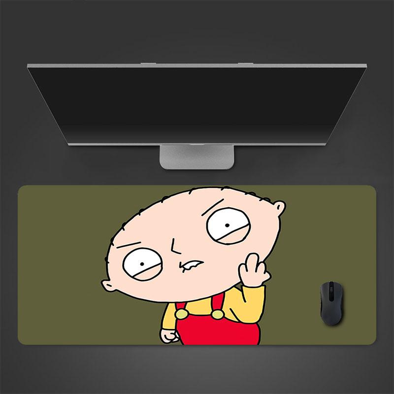 Cute Stewie Griffin Mouse Pad, Large Gaming Desk Mat, Non-slip XXL Mousepad for Laptop & Tablet, Mini PC Playmat with Stitched Edges