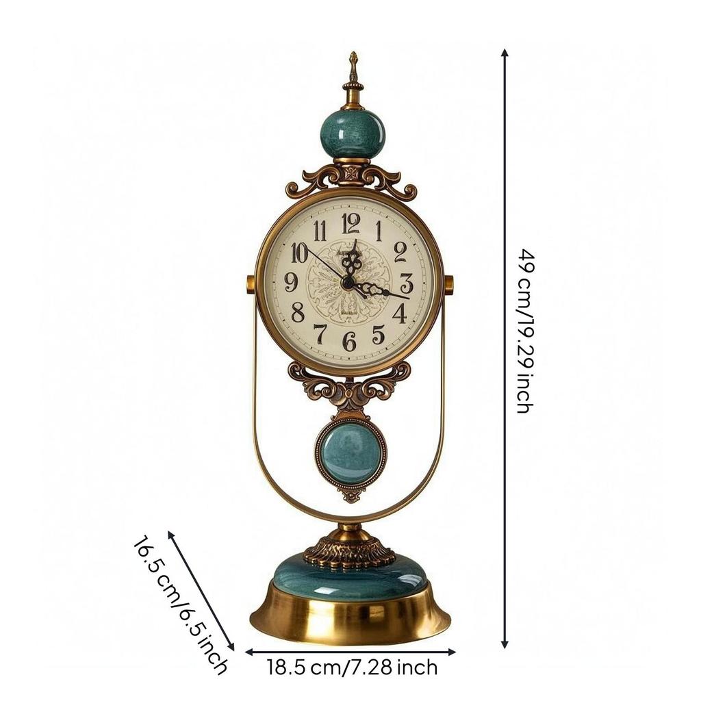 Vintage Mantel Timepiece Polished Finish Home Decor Gold-Tone for Desktop