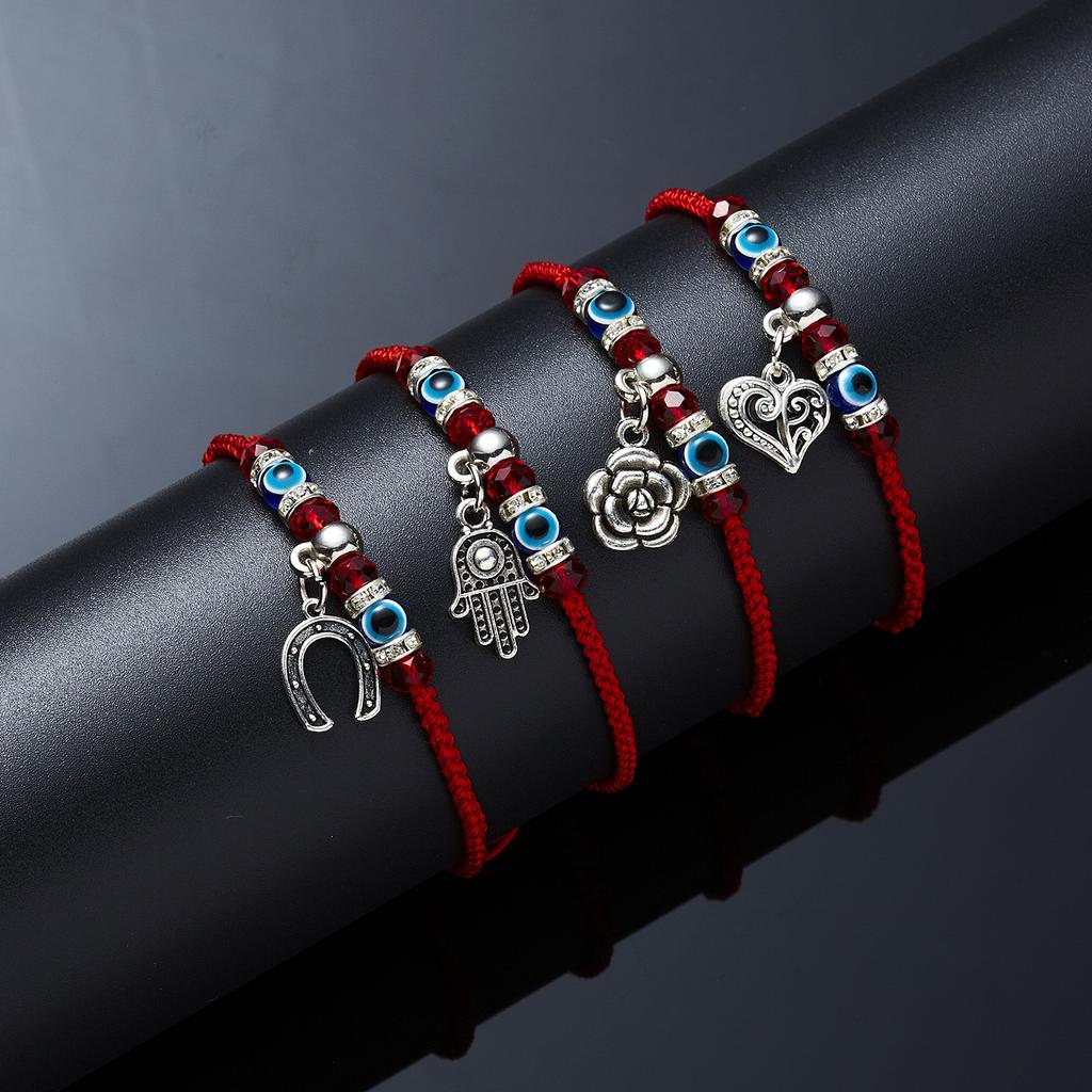 Türkisches Glücksarmband mit blauem Blick (14 verschiedene Stile) – Handgefertigter Glücksschmuck für Damen – Modisches Armband mit blauem Augen-Anhänger – Freundschaftsschmuck
