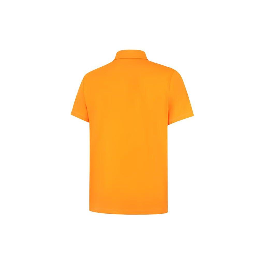 Lining Group Purchase Series Solid Color Casual Sports Polo Shirt Men Tops Golden-Orange APLU189-9