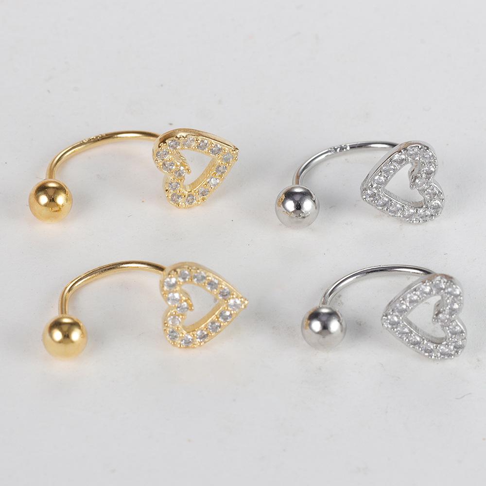 Korean Style Light Extravagant Love Heart Stud Earrings for Women 2024 New Small and Simple Fashionable U-Shaped Ear Studs