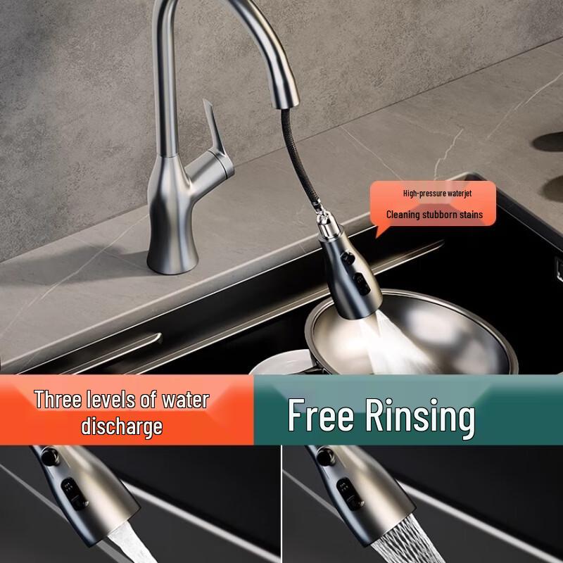 TLXT Brass Pull-Out Kitchen Faucet