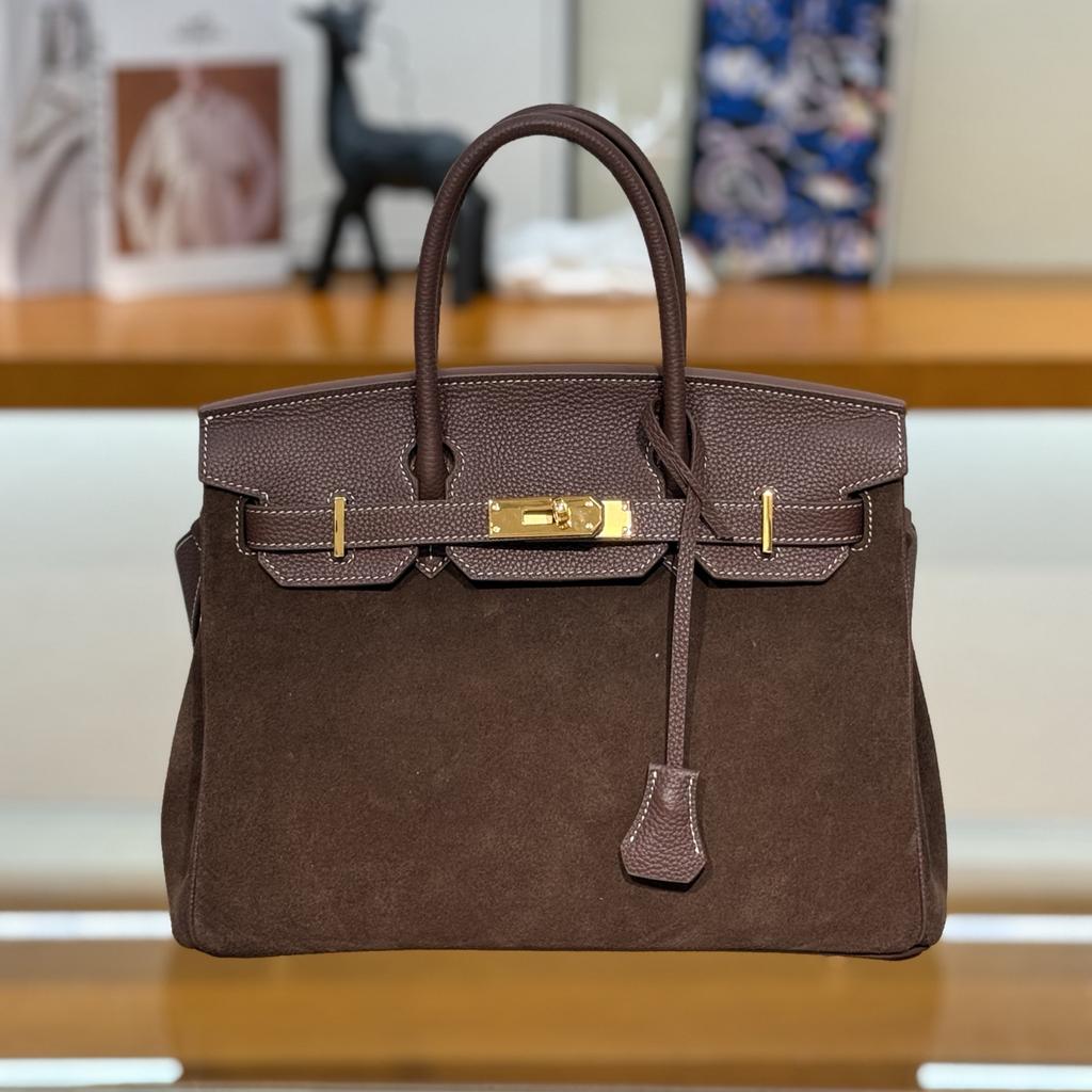 Two-tone Genuine Leather Women's 2025 New Large-capacity Commuter Bag, Single-shoulder Crossbody Handbag