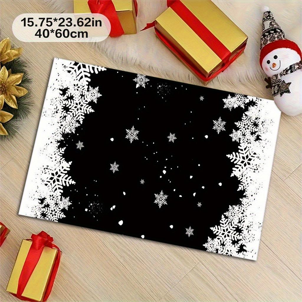 1 Stück Schneeflockenmuster Fußmatte Modern Küche Polyester Teppich Rutschfest Bunt Innen Teppich, Für Zuhause Badezimmer Schlafzimmer Wohnzimmer Dekor