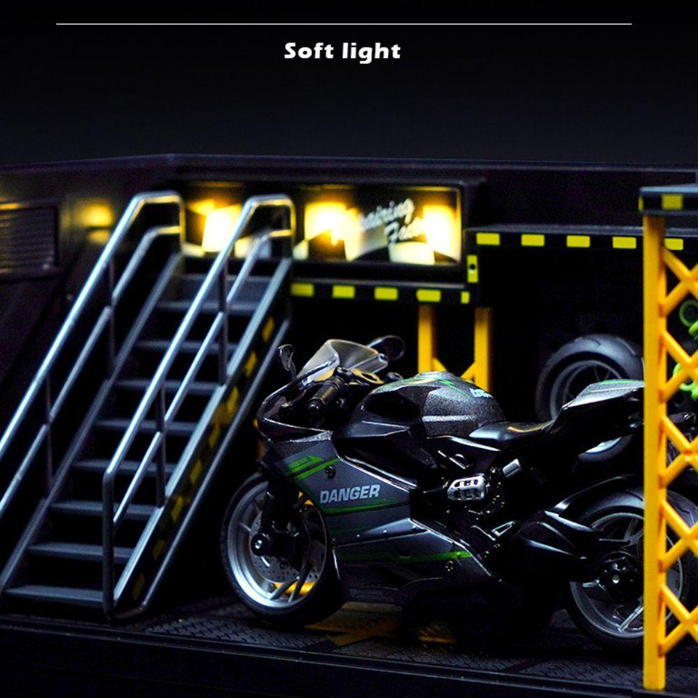 1:24 1:32 Scale Lighting Parking Lot Dly Scene Miniature Car Garage Model Dust Cover Simulation Car Model Display Assembly
