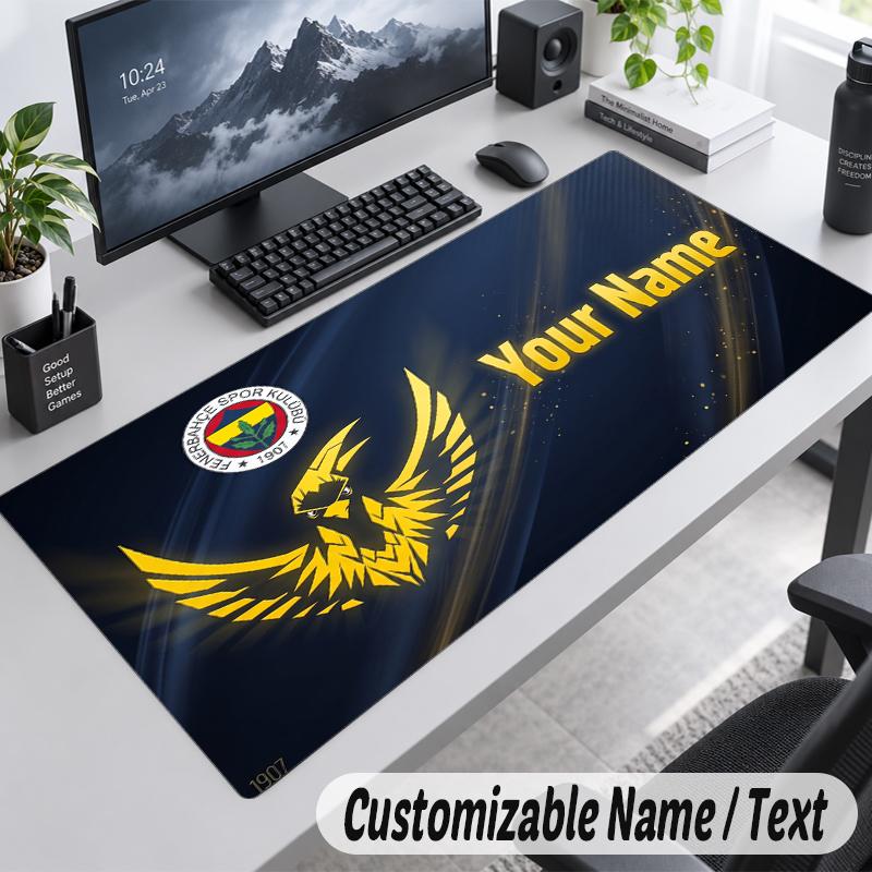 Custom Name Text Mouse Pad Fenerbahçe FC Personalized Desk Pad For Work And Gaming