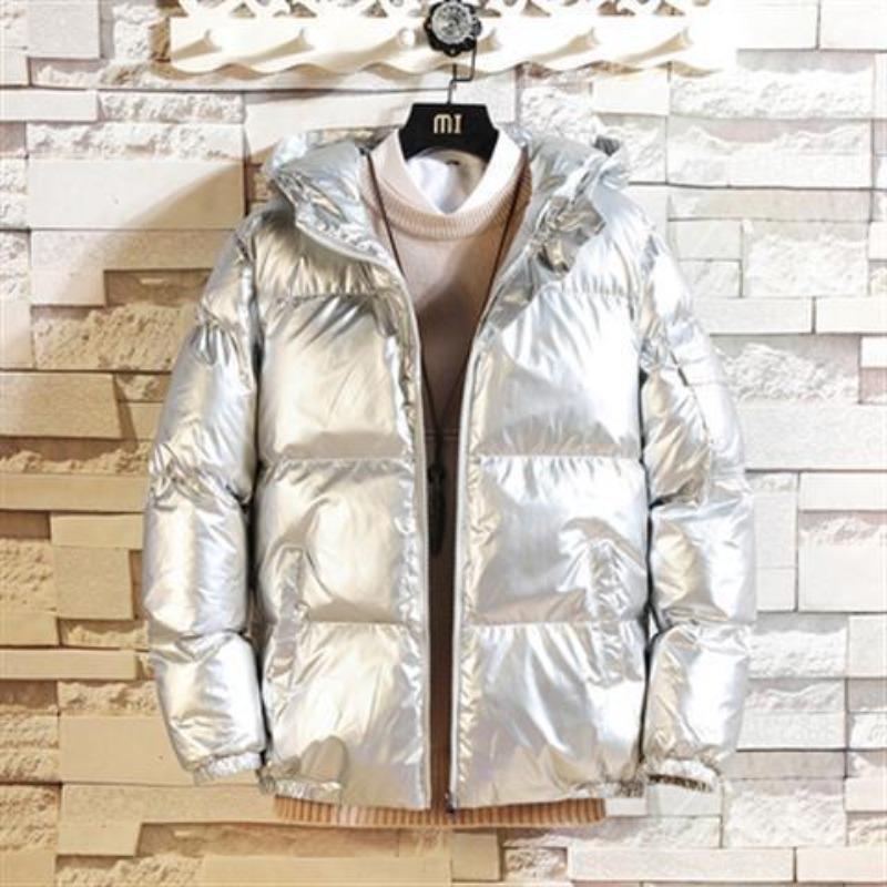 Gepolsterte Kleidung Herren glänzend verdickte Winter gepolsterte Kleidung trendige Marke koreanische Version mit Kapuze große Größe Herren gepolsterte Jacke