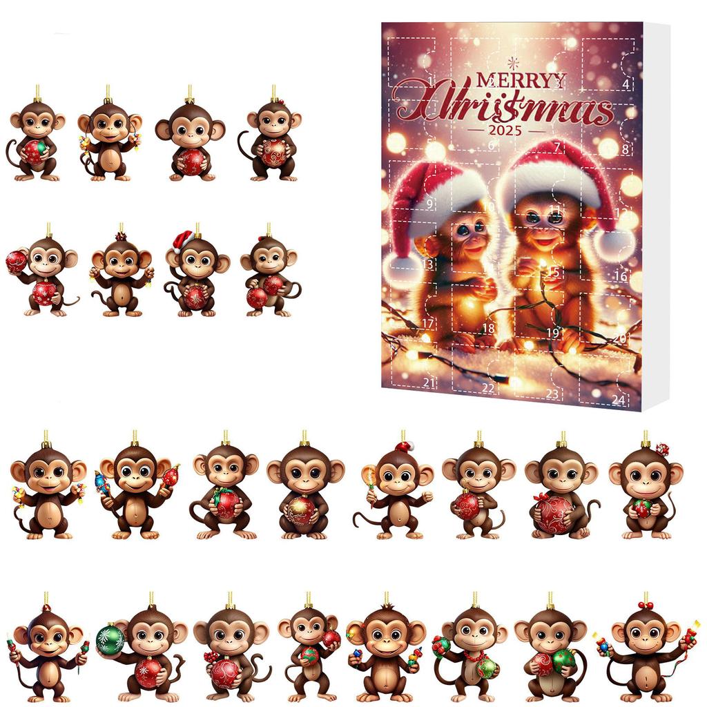 Christmas Tree Decorations Multi-Purpose Hanging Monkey Ornaments Mini Xmas Tree Monkey Pendant for Holiday Backpack Ornaments
