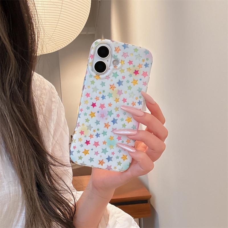 Minimalist 3D Star Dopamine Case for iPhone 16 Pro Max/15/14 iPhone 15 Pro Max
