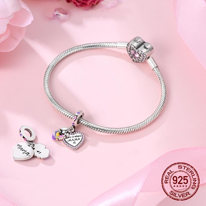Mother Child Charms Copper Family Dangle Pendant Fit Bangle Bracelet Necklace Diy Jewelry