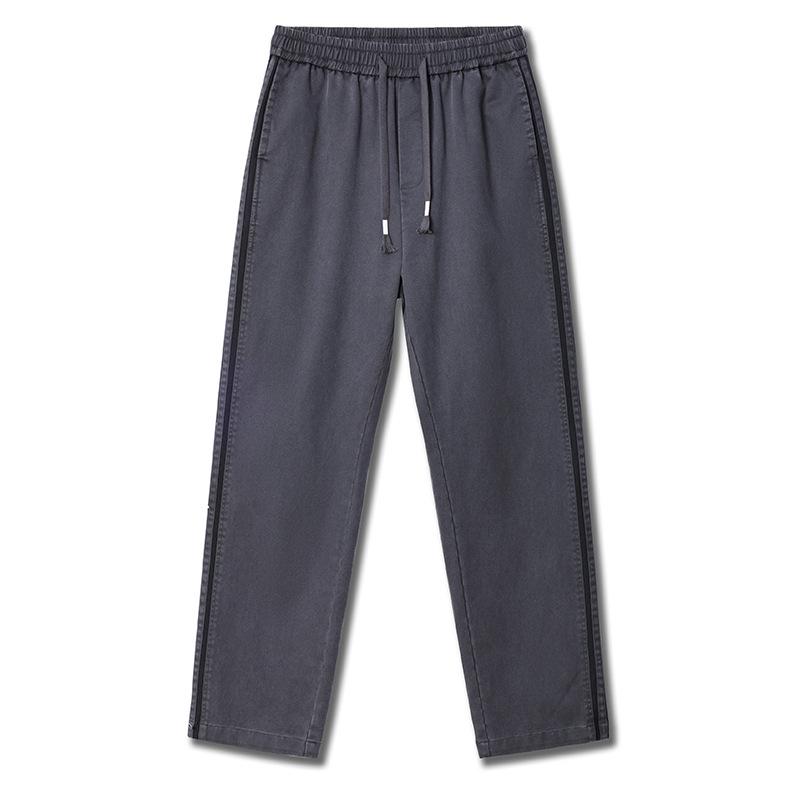 

Мужские спортивные брюки широкого кроя с драпировкой на весну/лето 2024 – повседневные спортивные брюки прямого кроя для модного американского уличного образа M серый