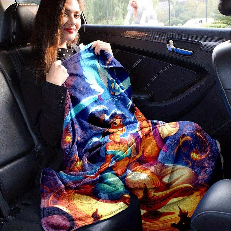 1pc Aladdin Printing Blanket - Soft, All-Season Throw for Office Blanket, | Personalized Gift with Adorable Cartoon Design