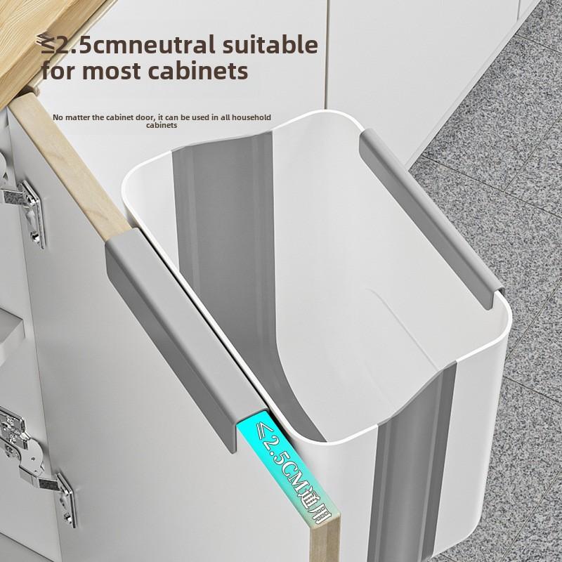 1pc Foldable Trash Can Space-Saving Modern Minimalist Rectangular Design, Durable Plastic Portable Countertop Bin for Kitchen & Bathroom