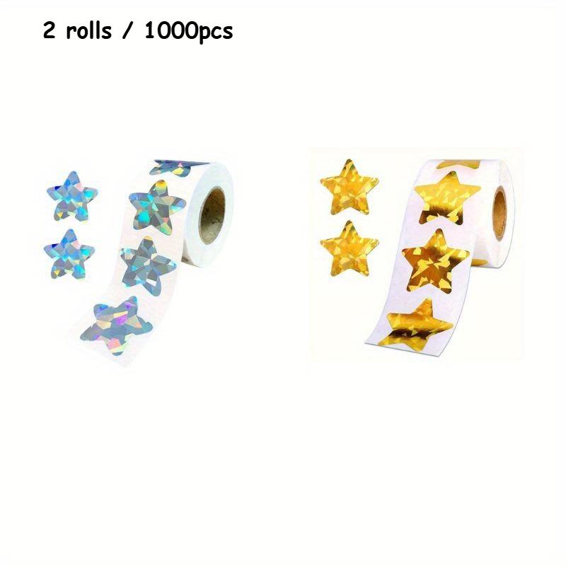 

1000pcs laser roll pack stickers Star decoration series self-adhesive stickers labels Gift Packaging Decorative Stickers
