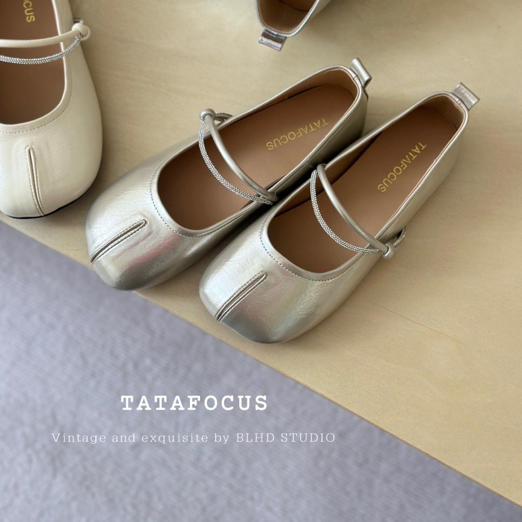 Niche Design Sense Split-toed Rhinestone Single Shoes Women's Spring and Summer New Shallow Mouth Grandma Shoes Versatile Mary Jane Shoes