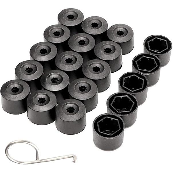 20PCS Car Wheel Lug Nut Covers Auto Tire Bolt Caps, 17Mm Wheel Nut Covers With Removal Tool, Wheel Bolt Cover Dismantle Replacement 1K0 601 173 For