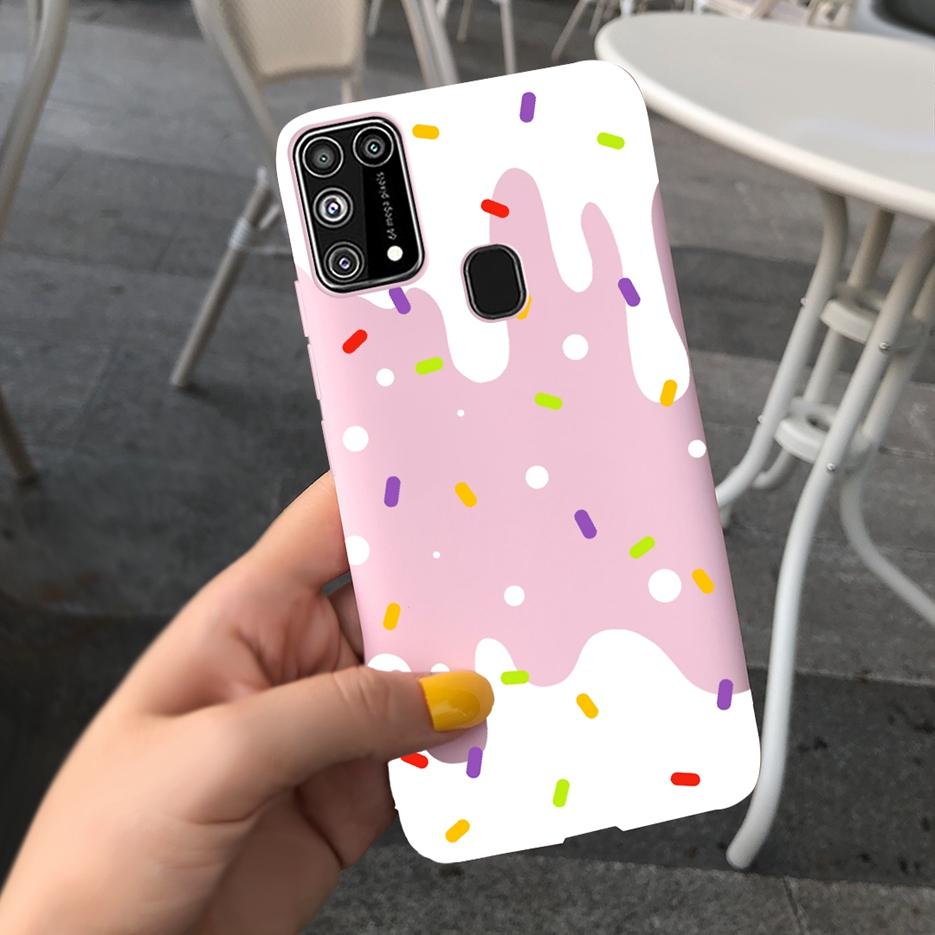 For Samsung Galaxy M31 Case SM-M315F Cute Bear Cartoon Painted Cover Phone Case For Samsung M31 M 31 GalaxyM31 Bumper Soft Funda