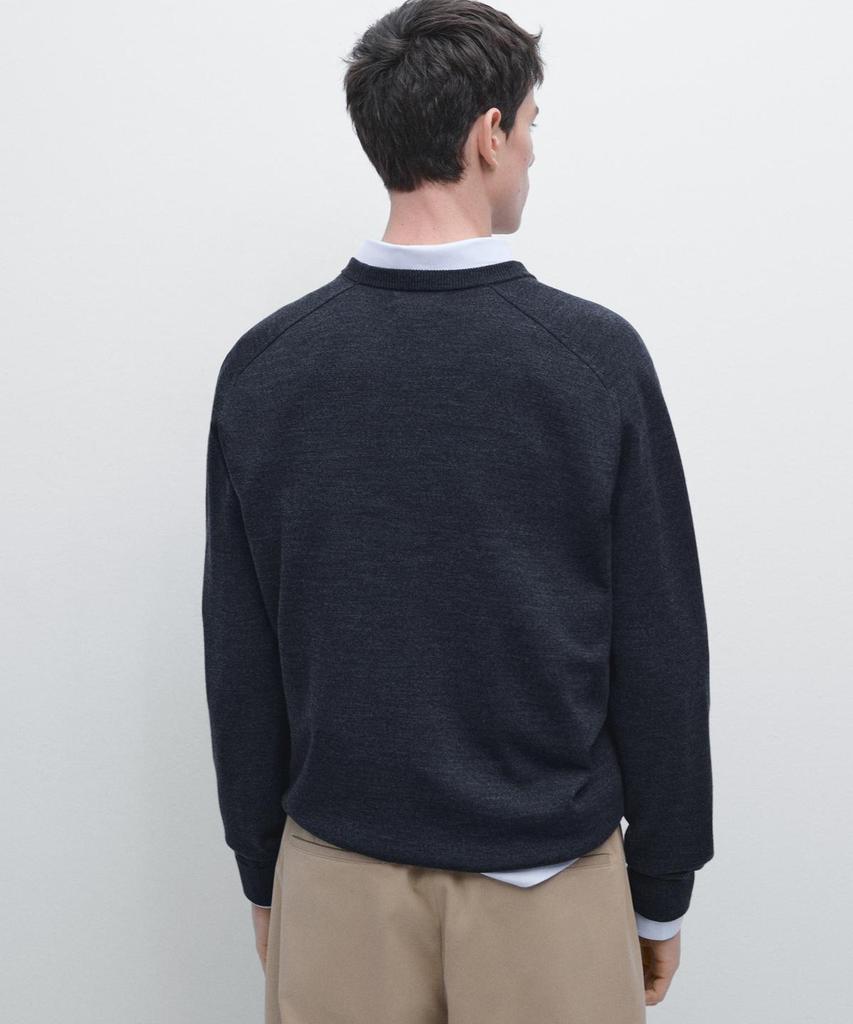 Masimodutti 100% Merino Wool Round Neck Knit Sweater