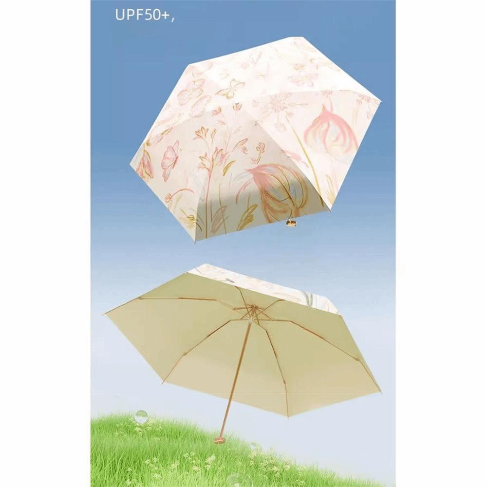 Windproof Sunshade Umbrella UV Protection Mini Parasol Practical Folding Rain Umbrella Travel