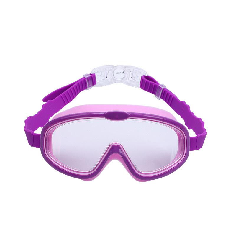 Children's Silicone Large Frame Fashionable Waterproof Anti-Fog High-Definition Swimming Goggles for Boys and Girls, Full Vision Protective Eyewear