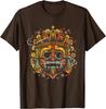 T-shirt Colorata Maschera Maya Azteca Uomo Casual Traspirante Grafica Maglietta Viaggio