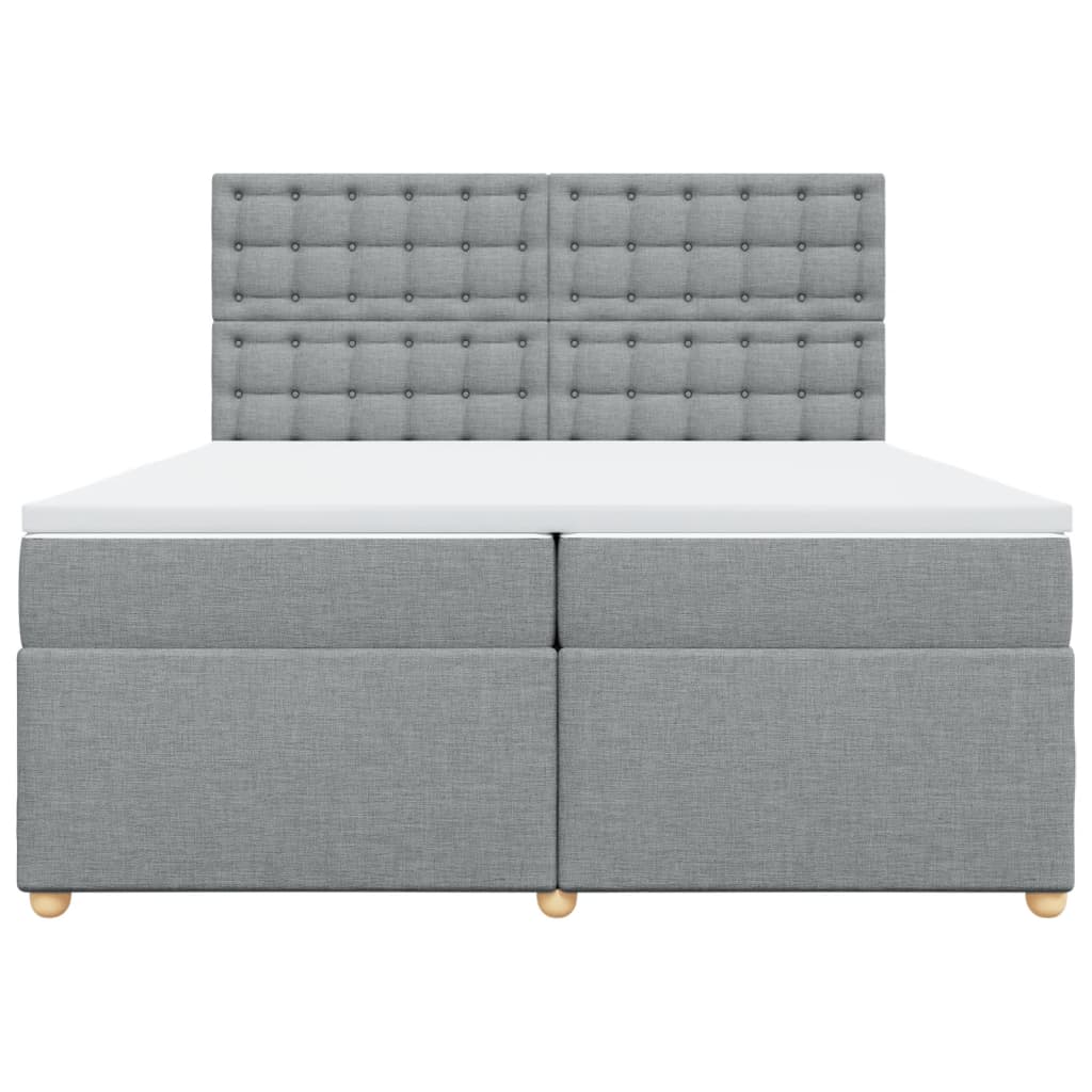 Vidaxl Letto Continentale Con Materasso, Grigio Chiaro, Tessuto 200X200 Cm