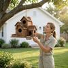 Verdicktes Holz Vogelhaus Futterhaus Rustikaler Stil Hängendes Vogelhaus Vogelbrutkasten Gartendekoration