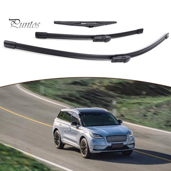 Natural Rubber Wiper Blades 3Pcs/Set 26/16/11-Inch Windshield for Toyota C-HR 2016-2020, All Weather High Performance Car Wipers Front Rear