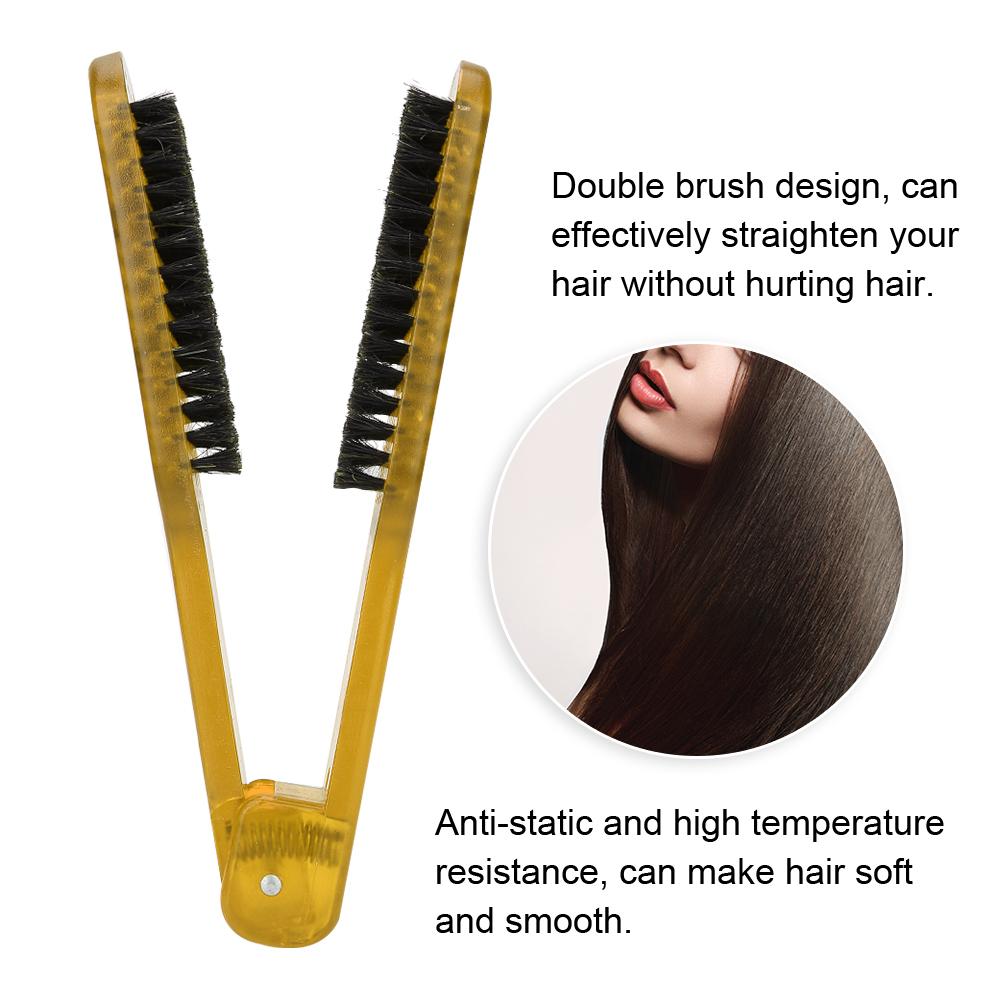 Hair Straightening Plywood Comb Straightener Styling Comb Hairdressing Tool (Purple)