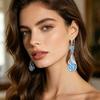 Yousheng 1 Pair Drop Earrings Cubic Zirconia Waterdrop Shape Long Earrings Lightweight Smooth Surface Hook Earrings Banquet Dance