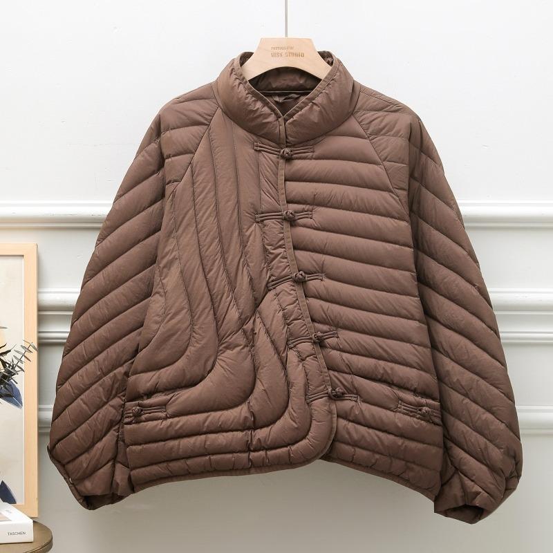 Autumn and Winter Women Ultra Light White Duck Down Jacket Oversize Loose Causal Short Puffer Coat Vintage Female Parkas