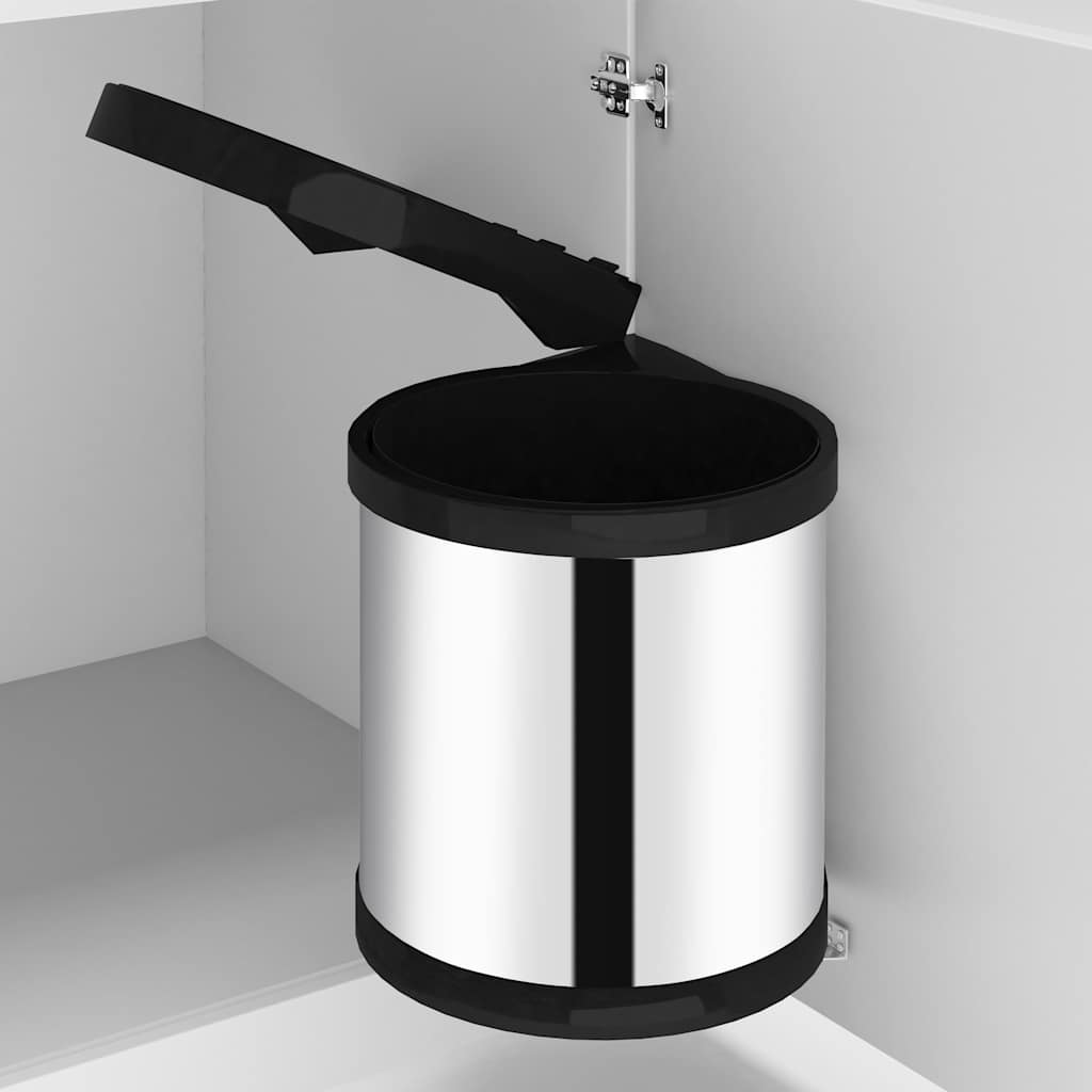 vidaXL Küchen-Einbau-Mülleimer Edelstahl 8 L silber