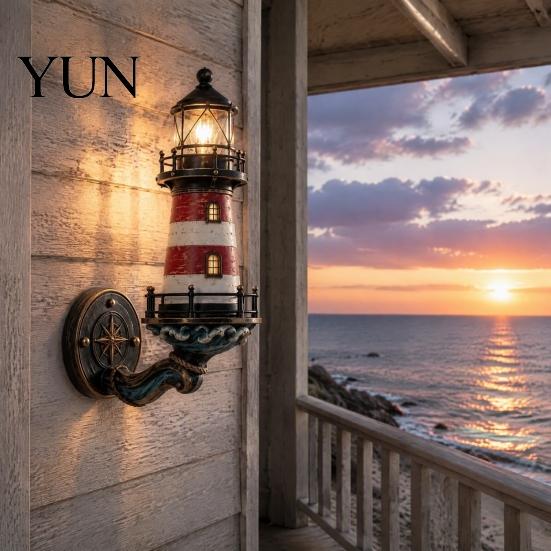 Old Fashioned Wall Lamp Coastal Lighthouse Sconce Light, Vintage Nautical Lamp, Decorative Lighting Light for Porch Patio Garden Beach House,