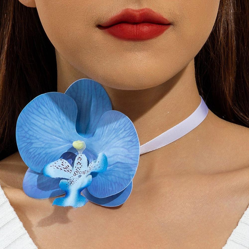 Charm Phalaenopsis Collarbone Chain High-end Flower Choker Exquisite Flower Necklace for Gifts
