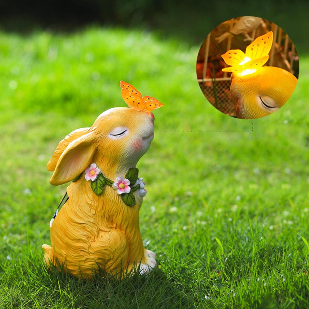 Solar Powered Garden Statue Light Adorable Figurine Housewarming Gift