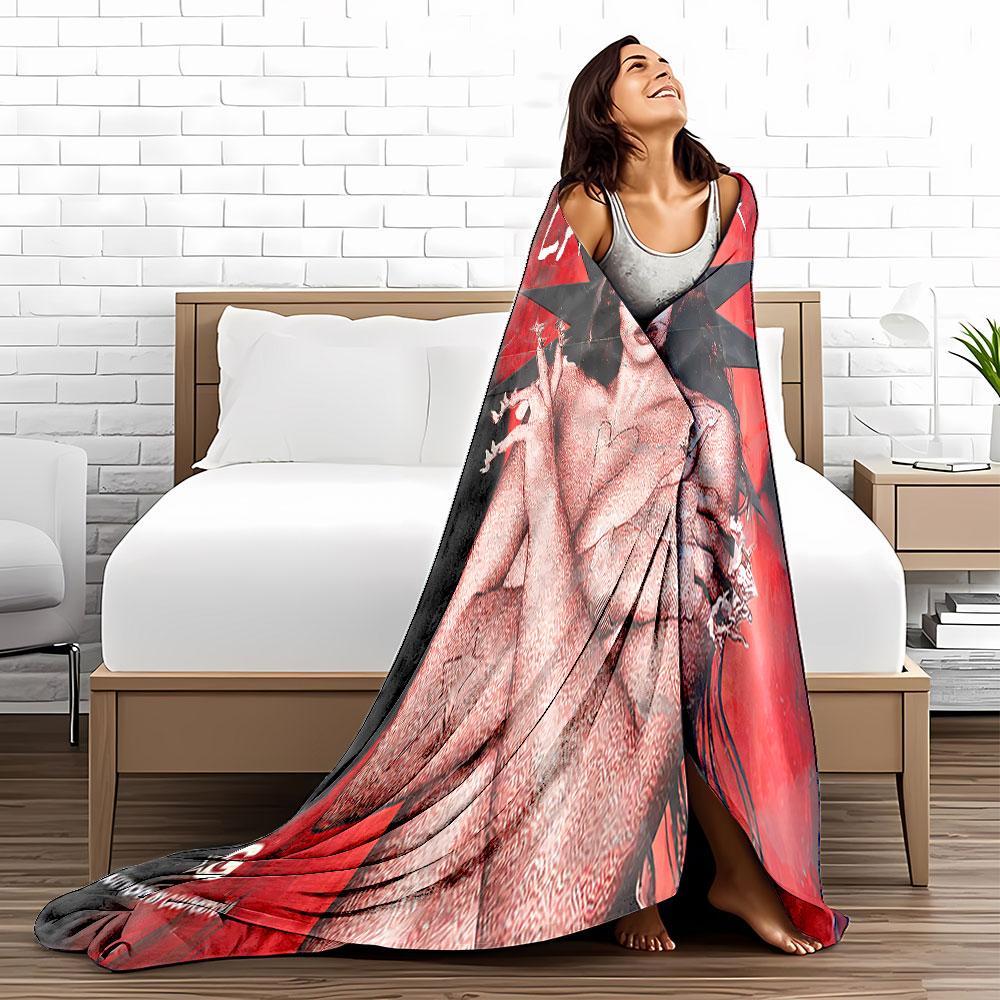 "Red Artistic Portrait Blanket" for All Seasons Blanket Lunch Break Throw Gift
