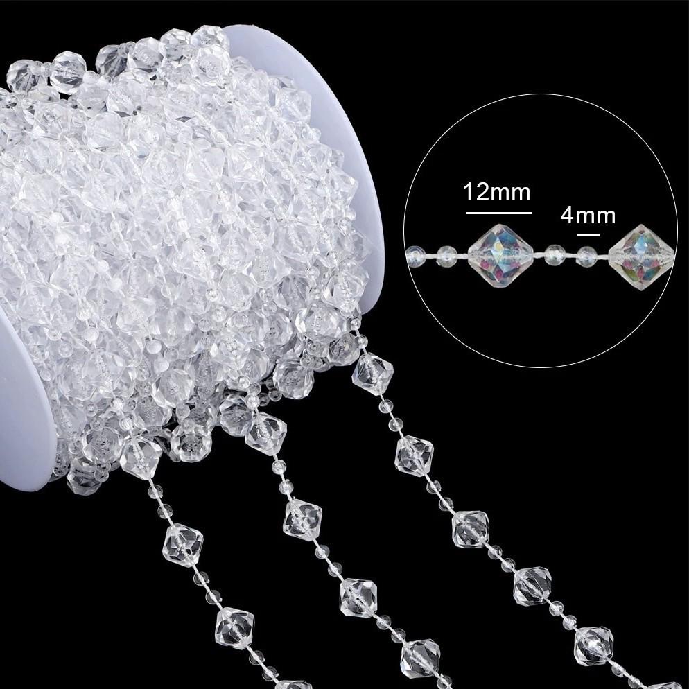 Transparent Icicle Snowflake Beaded Curtain - Acrylic Christmas Tree Ornament