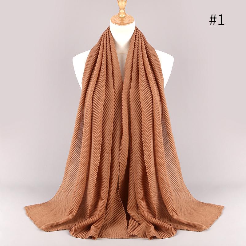 Flocked Bubble Cotton Scarf Hijabs For Muslim Women Soild Color Breathable Islamic Headscarf Arab Head Scarves