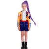 Kids K-pop Demon Girls Hunter Rumi Cosplay Costume Wig Earrings Halloween Party Fashion Clothing Set Fancy Rumi Prop